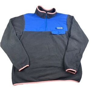 Columbia PFG Fleece Pullover Womens Medium Blue  Pink Quarter Zip Outdoor Jacket